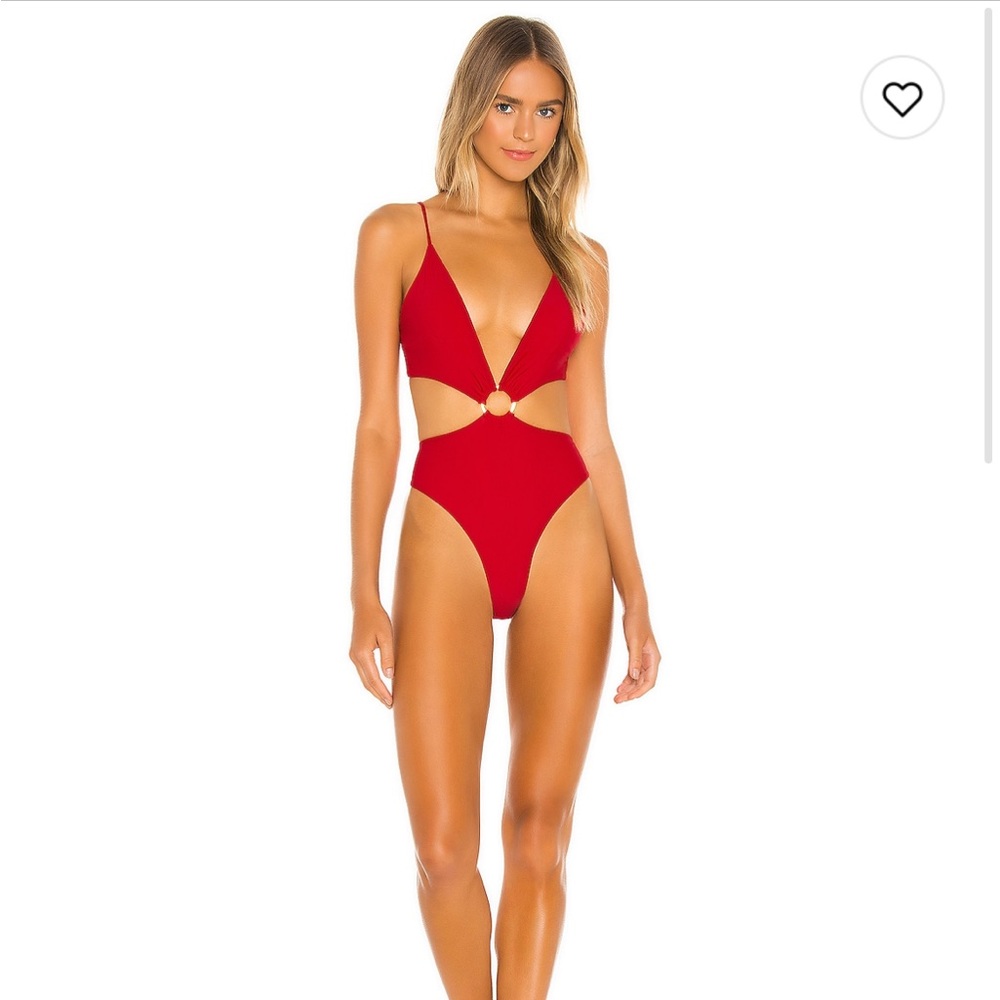 Michael Costello X Revolve Red One Piece Swimsuit